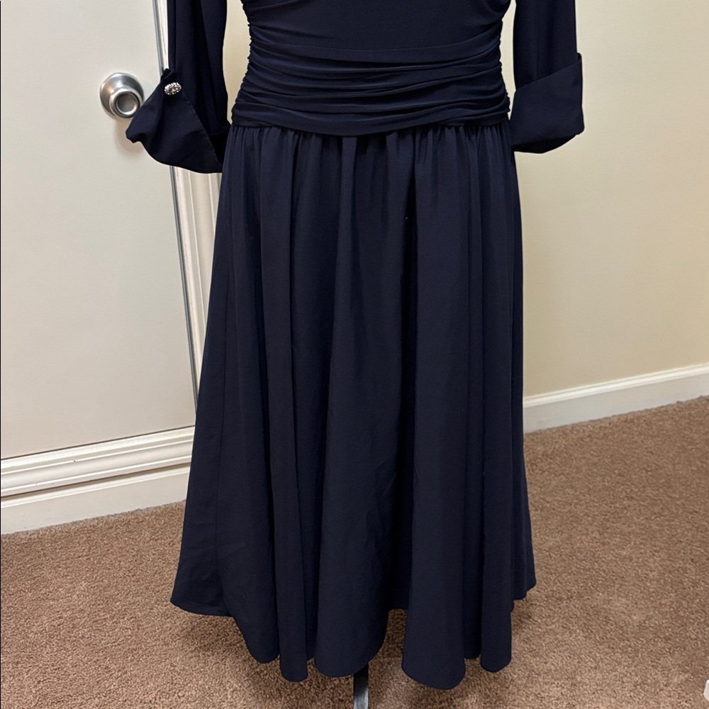Jessica Howard Dark Blue 3/4 Sleeve Dress size 14 - Picture 3 of 10